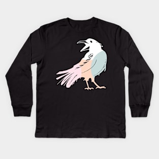 Pattern from colorful Halloween crows Kids Long Sleeve T-Shirt